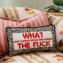 Load image into Gallery viewer, WTF Needlepoint Pillow
