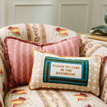 Load image into Gallery viewer, Bathroom Etiquette Needlepoint Pillow
