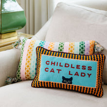 Load image into Gallery viewer, Childless Cat Lady Needlepoint Pillow

