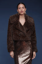 Load image into Gallery viewer, Leopard Faux Fur Cropped Coat
