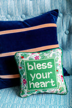Load image into Gallery viewer, Bless Your Heart Needlepoint Pillow
