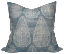 Load image into Gallery viewer, Artemis Distressed Pillow Cover in Lake Blue, Susan Connor Textiles
