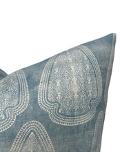 Load image into Gallery viewer, Artemis Distressed Pillow Cover in Lake Blue, Susan Connor Textiles
