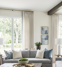 Load image into Gallery viewer, Bold Lines Linen Pillow Cover in Sky

