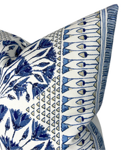 Load image into Gallery viewer, Cairo Pillow Cover in Blue and White, Thibaut Pillows
