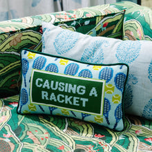 Load image into Gallery viewer, Causing A Racket Needlepoint Pillow
