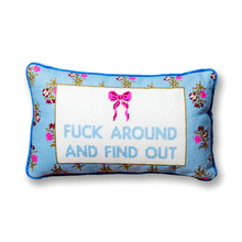 Load image into Gallery viewer, Fuck Around Needlepoint Pillow
