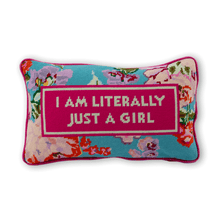 Load image into Gallery viewer, Just A Girl Needlepoint Pillow
