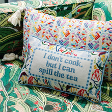 Load image into Gallery viewer, Spill the Tea Needlepoint Pillow
