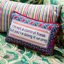 Load image into Gallery viewer, Control Freak Needlepoint Pillow
