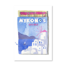 Load image into Gallery viewer, Mykonos Matchbook Art Print
