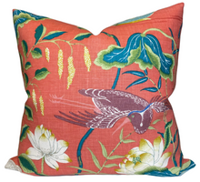 Load image into Gallery viewer, Lotus Garden Pillow Cover in Red, Schumacher Textiles

