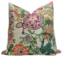 Load image into Gallery viewer, Peony Garden Floral Pillow Cover in Beige, Thibaut Pillows
