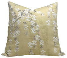 Load image into Gallery viewer, Weeping Blossom Pillow Cover in Gold, Thibaut Pillows
