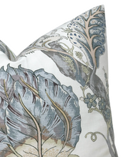 Load image into Gallery viewer, Kalamkari Pillow Cover in Aqua, Thibaut Pillows
