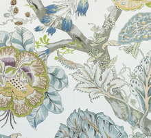 Load image into Gallery viewer, Kalamkari Pillow Cover in Aqua, Thibaut Pillows
