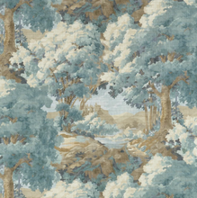 Load image into Gallery viewer, Woodland Clearing Pillow Cover in Spa Blue, Thibaut Pillows
