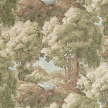 Load image into Gallery viewer, Woodland Clearing Pillow Cover in Green, Thibaut Pillows
