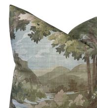 Load image into Gallery viewer, Woodland Clearing Pillow Cover in Green, Thibaut Pillows
