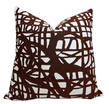 Load image into Gallery viewer, Ecriture Pillow Cover in Rust, Indoor Outdoor Pillow, Holly Hunt Textiles
