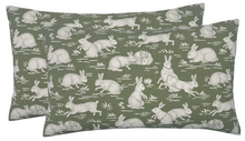Load image into Gallery viewer, Cottontails Pillow Cover in Sage Green, Schumacher Textiles
