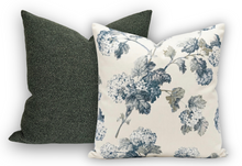 Load image into Gallery viewer, Sussex Hydrangea Pillow Cover in Slate/Blue, Thibaut Pillows
