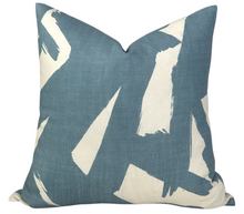 Load image into Gallery viewer, Bold Lines Linen Pillow Cover in Sky
