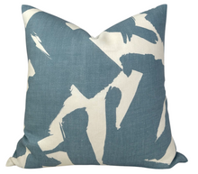 Load image into Gallery viewer, Bold Lines Linen Pillow Cover in Sky
