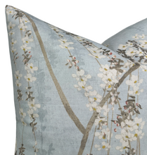 Load image into Gallery viewer, Weeping Blossom Pillow Cover in Blue, Thibaut Pillows
