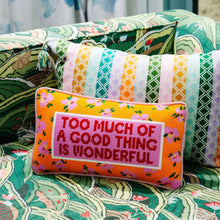 Load image into Gallery viewer, Too Much Needlepoint Pillow
