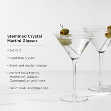 Load image into Gallery viewer, Raye Stemmed Crystal Martini Glasses Set of 2
