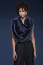 Load image into Gallery viewer, Cowl Neck Faux Fur Crop Top
