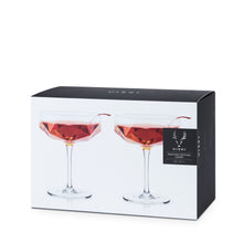 Load image into Gallery viewer, Seneca Faceted Coupe Glasses Set of 2
