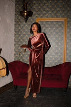 Load image into Gallery viewer, Velvet Cutout Drape Maxi Dress
