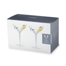 Load image into Gallery viewer, Seneca Faceted Crystal Martini Glasses Set of 2
