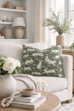 Load image into Gallery viewer, Cottontails Pillow Cover in Sage Green, Schumacher Textiles
