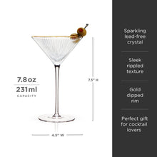 Load image into Gallery viewer, Meridian Crystal Martini Glasses Set of 2
