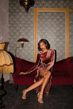Load image into Gallery viewer, Velvet Cutout Drape Maxi Dress
