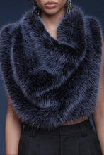 Load image into Gallery viewer, Cowl Neck Faux Fur Crop Top
