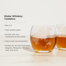 Load image into Gallery viewer, Globe Whiskey Tumblers Set of 2
