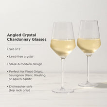 Load image into Gallery viewer, Raye Angled Crystal Chardonnay Glasses Set of 2

