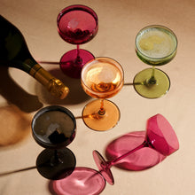 Load image into Gallery viewer, Reserve Nouveau Crystal Coupe Glasses in Berry Set of 2
