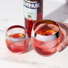 Load image into Gallery viewer, Irving Chrome-Rimmed Crystal Tumblers Set of 2
