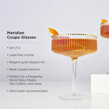 Load image into Gallery viewer, Meridian Crystal Coupe Glasses Set of 2
