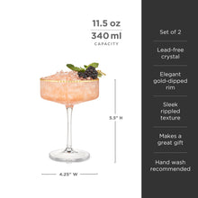 Load image into Gallery viewer, Meridian Crystal Coupe Glasses Set of 2
