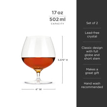 Load image into Gallery viewer, Raye Crystal Wingback Brandy Glasses Set of 2
