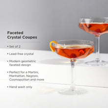 Load image into Gallery viewer, Seneca Faceted Coupe Glasses Set of 2
