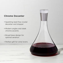 Load image into Gallery viewer, Irving Chrome-Rimmed Crystal Decanter
