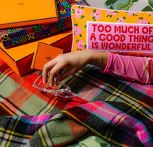 Load image into Gallery viewer, Too Much Needlepoint Pillow
