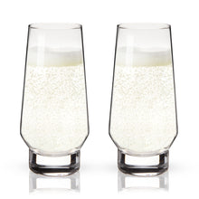 Load image into Gallery viewer, Raye Heavy Base Stemless Crystal Champagne Flutes Set of 2

